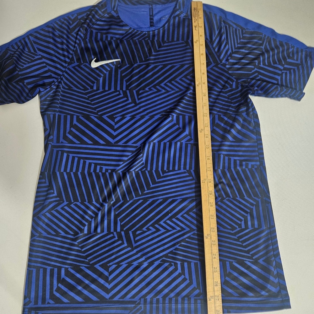 Nike Mens Dri-FIT Soccer Training Jersey Blue Black Geometric Dazzle Shirt L - Picture 4 of 5